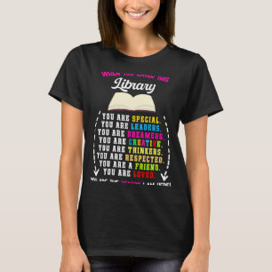 Wanneer u deze lezer van het bibliotheekboek invoe t-shirt
