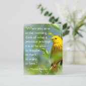 Wanneer u Marcus Aurelius inspiratie citaat P Briefkaart (Staand voorkant)