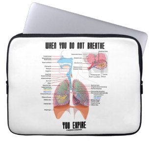 Wanneer u niet ademt, ademhalingsstelsel laptop sleeve