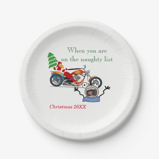 Wanneer u op de Naughty Lijst van de Kerstman bent Papieren Bordje (Voorkant)