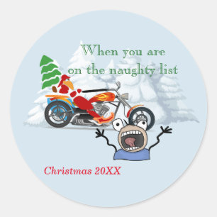 Wanneer u op de Naughty Lijst van de Kerstman bent Ronde Sticker