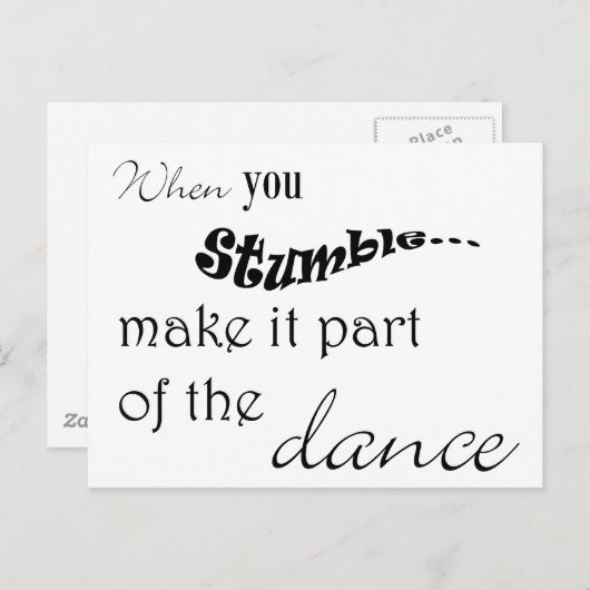Wanneer u struikelt maak het van de dans scheiden briefkaart (Voorkant / Achterkant)