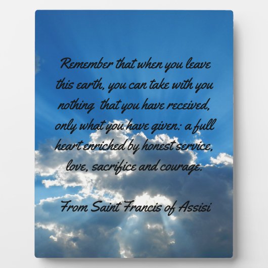 Wanneer u weggaat fotoplaat (Voorkant)