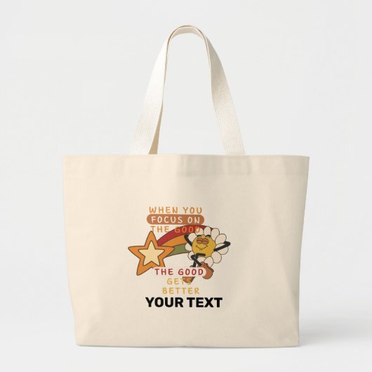 WANNEER U ZICH RICHT OP DE GOEDE QUOTE RETRO STIJL GROTE TOTE BAG (Voorkant)