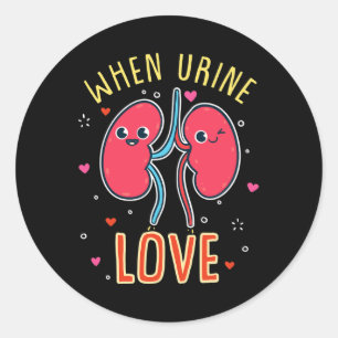 Wanneer urine houdt van nierziekte ontwerp ronde sticker