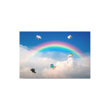 Wanneer Varkens 2 Stretched Canvas drukken