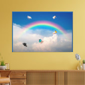 Wanneer Varkens 2 Stretched Canvas drukken Afdruk (Insitu (Woonkamer))