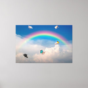 Wanneer Varkens 2 Stretched Canvas drukken Afdruk