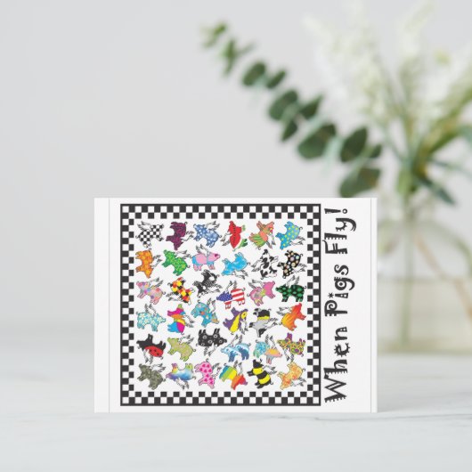 Wanneer varkens briefkaart vliegen (Staand voorkant)