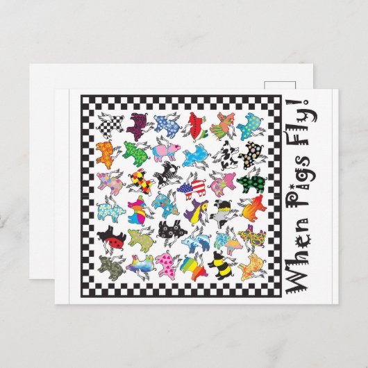 Wanneer varkens briefkaart vliegen (Voorkant / Achterkant)