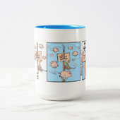 Wanneer varkens Cartoon koffie-Mok vliegen Tweekleurige Koffiemok (Center)
