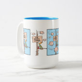 Wanneer varkens Cartoon koffie-Mok vliegen Tweekleurige Koffiemok (Voorkant links)