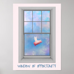 Wanneer Varkens Fly-Window van Mogelijkheid Poster