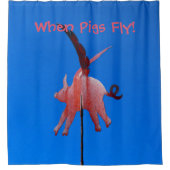 Wanneer varkens grappig vliegen, grillige badkamer douchegordijn (Voorkant)