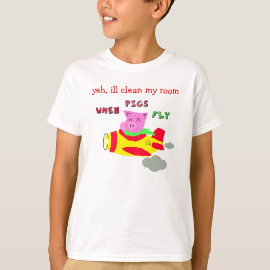 wanneer varkens kinder T-shirt vliegen (Voorkant)