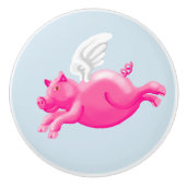 Wanneer varkens versie twee vliegen keramische knop (Voorkant)