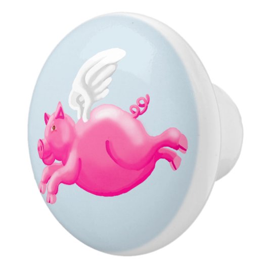 Wanneer varkens versie twee vliegen keramische knop (Rechts)