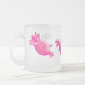 Wanneer varkens vetroze varkens vliegen matglas koffiemok (Links)