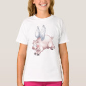 Wanneer varkens vliegen, beler shirt meisjes (Voorkant)