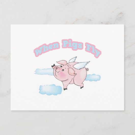wanneer varkens vliegen briefkaart (Voorkant)