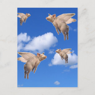 Wanneer varkens vliegen briefkaart