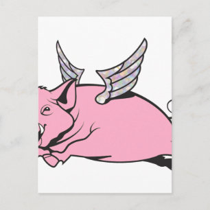 wanneer varkens vliegen briefkaart