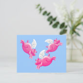 wanneer varkens vliegen briefkaart (Staand voorkant)