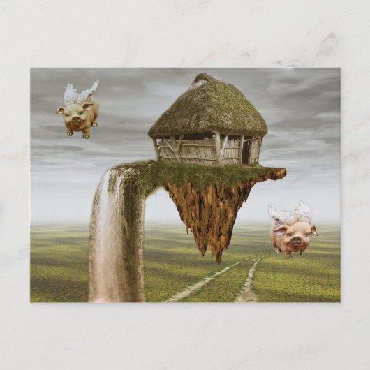 Wanneer varkens vliegen briefkaart (Voorkant)