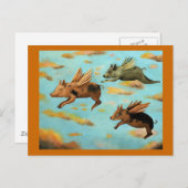 Wanneer varkens vliegen briefkaart (Voorkant / Achterkant)