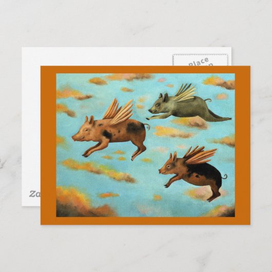 Wanneer varkens vliegen briefkaart (Voorkant / Achterkant)