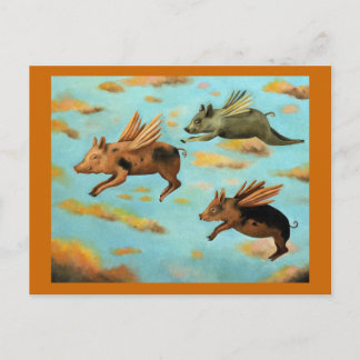 Wanneer varkens vliegen briefkaart
