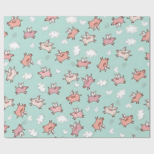 Wanneer varkens vliegen cadeaupapier (Vlak)