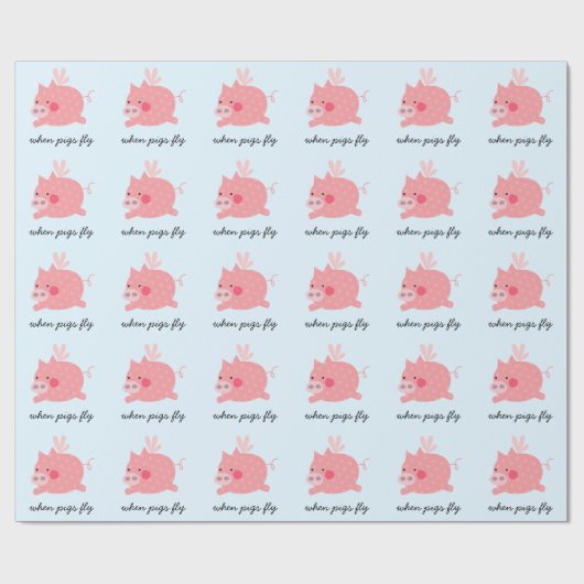Wanneer varkens vliegen cadeaupapier (Vlak)