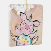 Wanneer varkens vliegen, een magische stekelvormer keramisch ornament (Rechts)