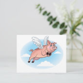 Wanneer varkens vliegen, gebeurt er flauwekul briefkaart (Staand voorkant)