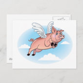 Wanneer varkens vliegen, gebeurt er flauwekul briefkaart (Voorkant / Achterkant)