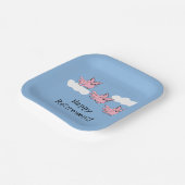 Wanneer varkens vliegen grappig pensioen papieren bordje (Gebogen)