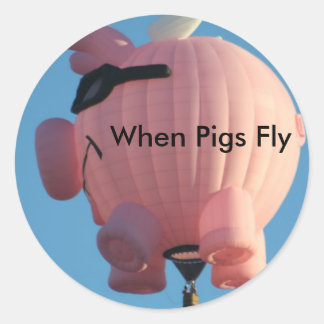 Wanneer varkens vliegen hete luchtballon Sticker