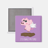 Wanneer varkens vliegen in het jaar van het varken magneet (Voorkant / Achterkant)