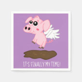 Wanneer varkens vliegen in het jaar van het varken servet (Voorkant)