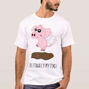 Wanneer varkens vliegen in het jaar van het varken t-shirt