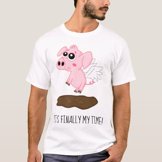 Wanneer varkens vliegen in het jaar van het varken t-shirt (Voorkant)