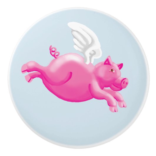 Wanneer varkens vliegen keramische knop (Voorkant)