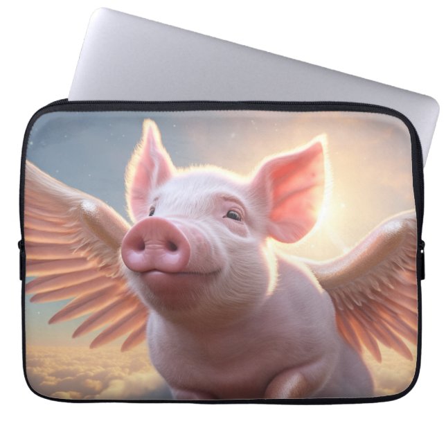 Wanneer varkens vliegen laptop sleeve (Voorkant)