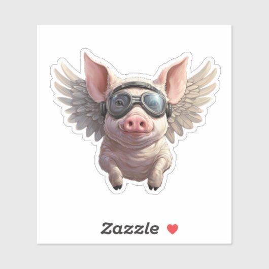 Wanneer Varkens vliegen met Googles Sticker (Vel)