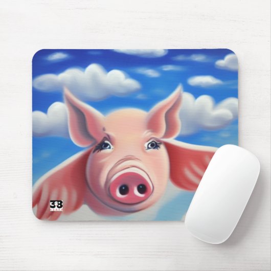 Wanneer varkens vliegen muismat (Met muis)