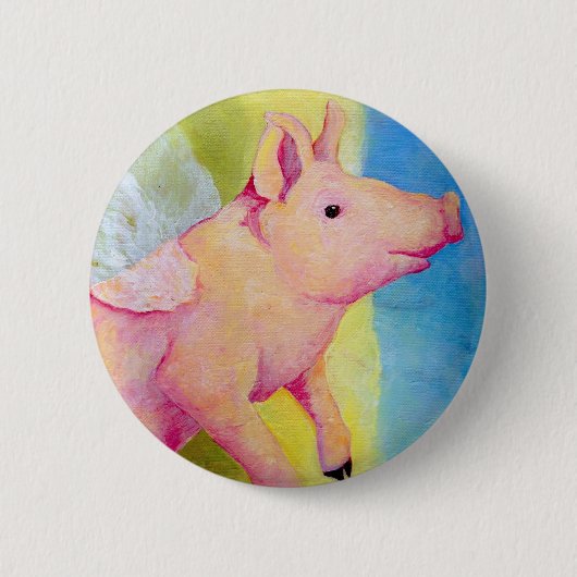 wanneer varkens vliegen ronde button 5,7 cm (Voorkant)