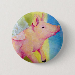 wanneer varkens vliegen ronde button 5,7 cm