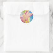 Wanneer varkens vliegen ronde sticker (Tas)