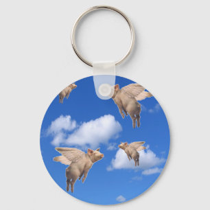 Wanneer varkens vliegen sleutelhanger